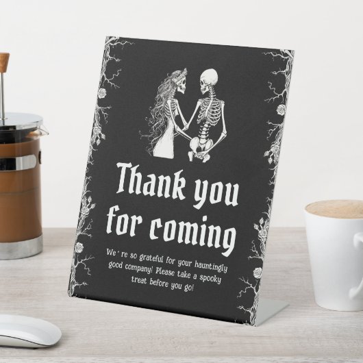 ゴシック ハロウィン スケルトン ご来場ありがとうございます 台座サイン (インサイチュ)