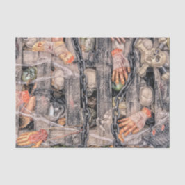 ゴシック ハロウィン ドクロと人体パーツのスケッチアート 薄葉紙