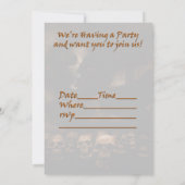 ゴシック ハロウィン ドクロ 墓地にて 招待状 (裏面)