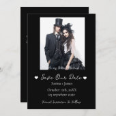 ゴシック ハロウィン ブラック セーブ・ザ・デート ウェディング 招待状 (正面/裏面)