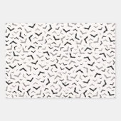 ゴシック ハロウィン ブラック バット ウェディング ラッピングペーパーシート (正面)