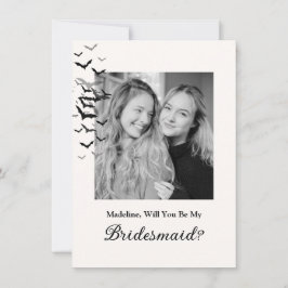 ゴシック ハロウィン ブラック バット ブライズメイド フォト カード