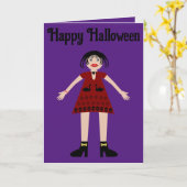 ゴシック ハロウィン ヴァンパイア レディ カスタム カード (黄色い花)