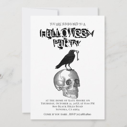 ゴシック ハロウィン 招待状 (正面)