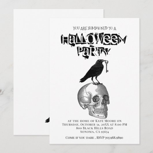 ゴシック ハロウィン 招待状 (正面/裏面)