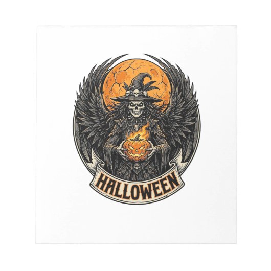 ゴシック ハロウィン 魔女 ヴィンテージ ノートパッド (正面)