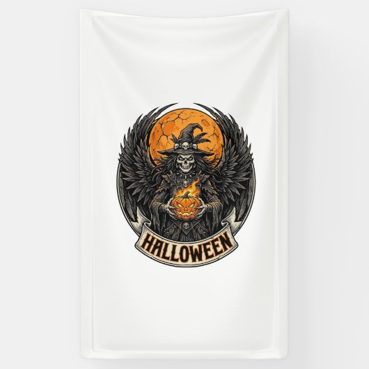 ゴシック ハロウィン 魔女 ヴィンテージ 横断幕 (縦)