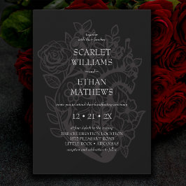 ゴシック ハンドファスティング ブラック フローラル ハート エレガント 招待状