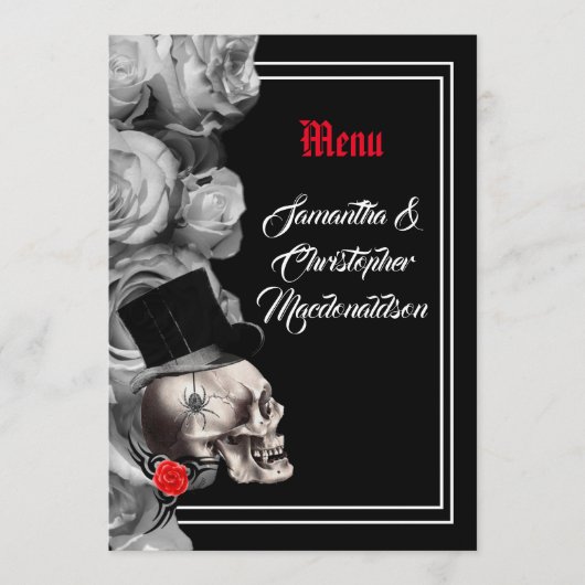 ゴシック、バイクもしくは自転車に乗る人、またはロック結婚ブラックのメニュー メニュー (正面)