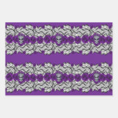 ゴシック：バラ、レース、スカル ラッピングペーパーシート (正面3)