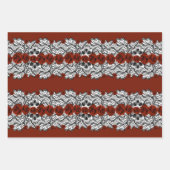 ゴシック：バラ、レース、スカル ラッピングペーパーシート (正面2)