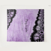 ゴシック パープル グランジ ブラックレース フォト バックドロップ タペストリー (正面(横))