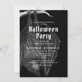 ゴシック ビンテージ コウモリ ハロウィンパーティー招待状 招待状 (正面)