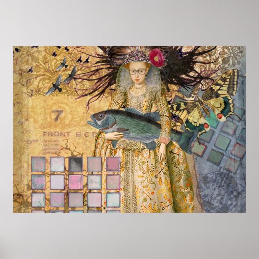 ゴシック・フィッシュ・ピセス・ウーマン・ルネッサンスお洒落ス ポスター (正面)