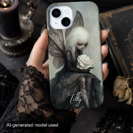 ゴシック・フェアリーと白薔薇 | オーダーメイド ダークファンタジー iPhone 15ケース