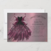 ゴシック フェアリー フューシャ ドレス | パンク ロック ピンク マゼンタ 招待状 (正面)