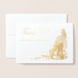 ゴシック – フォイル金ゴールドステームパンク結婚スサンキューカード 箔カード