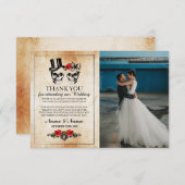 ゴシック フォト カード ハロウィン 骸骨 お礼 (正面/裏面)