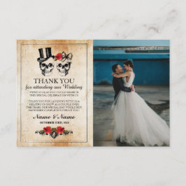 ゴシック フォト カード ハロウィン 骸骨 お礼