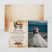 ゴシック フォト カード 骷髅 ハロウィン サンクス (正面/裏面)