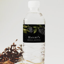 ゴシック フラワーのブライズシャワー ペットボトルラベル