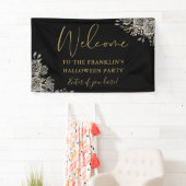 ゴシック フラワーズ ハロウィンパーティーへ ようこそ 横断幕 (インサイチュ)