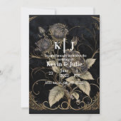 ゴシック フラワーデザイン 招待状 (正面)