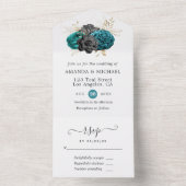 ゴシック フラワー オールインワン 招待状 (内側)