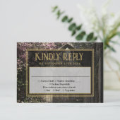 ゴシック フラワー ガーデン ウェディング 出欠カード (スタンド正面)