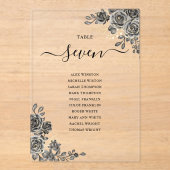 ゴシック フラワー シーティング プラン アクリル テーブル ナンバー アクリル招待状 (正面)