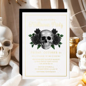 ゴシック フラワー スカル ハロウィン ゴールド 箔招待状