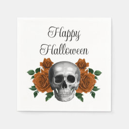 ゴシック フラワー スカル ハロウィン スタンダードカクテルナプキン