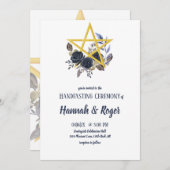 ゴシック フラワー ペンタクル 异教徒 ハンドファスティング 招待状 (正面/裏面)