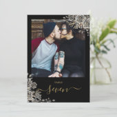 ゴシック フラワー ローズ フォト テーブル ナンバー 招待状 (スタンド正面)