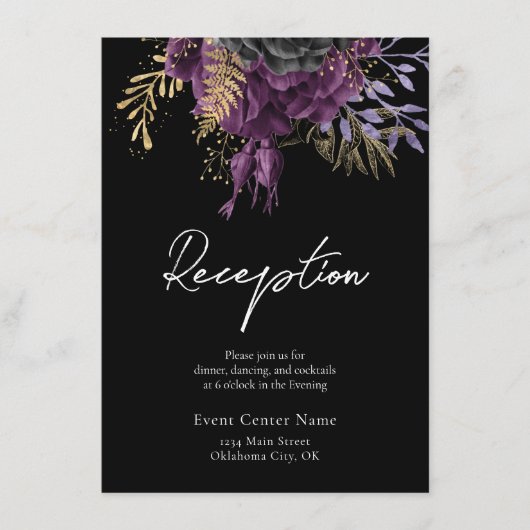 ゴシック フローラル ウェディング 宿泊施設 封筒 エンクロージャーカード (正面)