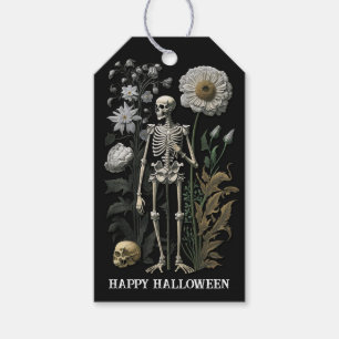 ゴシック フローラル スケルトン   ダーク ヴィンテージ ハロウィン ギフトタグ