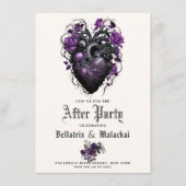 ゴシック フローラル ハート ディープ アメジスト パープル アフターパーティ エンクロージャーカード (正面)