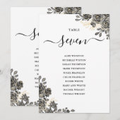 ゴシック フローラル ローズ 着席計画 テーブル番号 招待状 (正面/裏面)