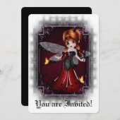 ゴシック ブライズ シャワー 招待状 リトル デビル レディバグ 3 (正面/裏面)