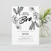 ゴシック ブライダルシャワー タトゥー フラワーズ 招待状 (スタンド正面)