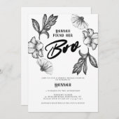 ゴシック ブライダルシャワー タトゥー フラワーズ 招待状 (正面/裏面)