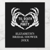 ゴシック ブライダル シャワー '死が私たちを引き裂くまでパーティ' ワインラベル (シングルラベル)