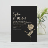 ゴシック ブラックとゴールドの結婚式招待状 招待状 (スタンド正面)