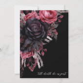 ゴシック・ブラックフラワーの結婚式 Till Death Do Us Part 招待状 (裏面)