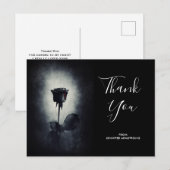 ゴシック ブラックローズ 血が滴る 不気味なお礼 ポストカード (正面/裏面)