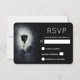 ゴシック ブラックローズ 血が滴る 不気味なRSVP 出欠カード