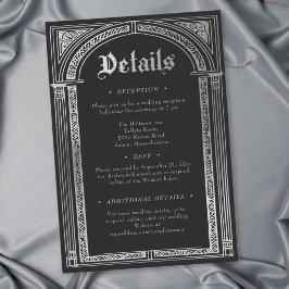 ゴシック ブラック シルバー 中世の結婚式 エンクロージャーカード