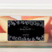 ゴシック ブラック＆シルバー 花嫁お披露目パーティー ラベル (貼付)