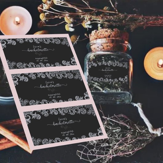 ゴシック ブラック＆シルバー 花嫁お披露目パーティー ラベル