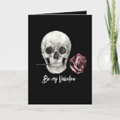 ゴシック ブラック スカル 骸骨 ローズ バレンタインデー シーズンカード (正面)